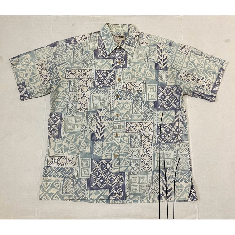 Cooke Street Shirt Mens Large Honolulu Floral Hawaiian Button Down Adult Large